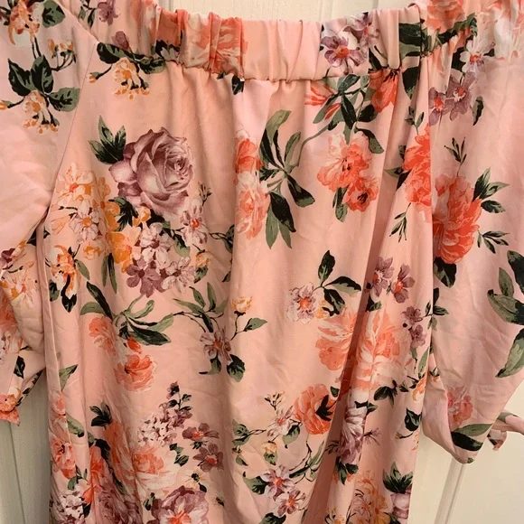 Pink Blush maternity off shoulder floral dress - Picture 4 of 6